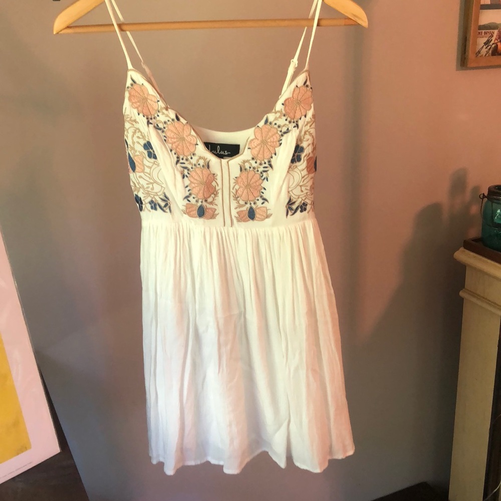 white dress with embroidery